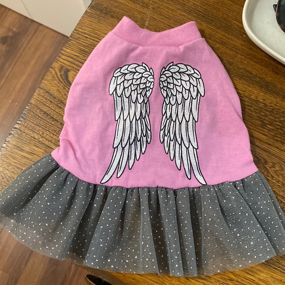 Top Paw Dog Dress - Pink & Grey